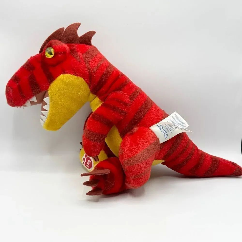Build-a-Bear Raptor Red Dinosaur Plush 19”